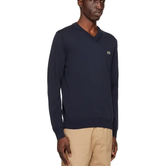 LACOSTENavy V-Neck Sweater